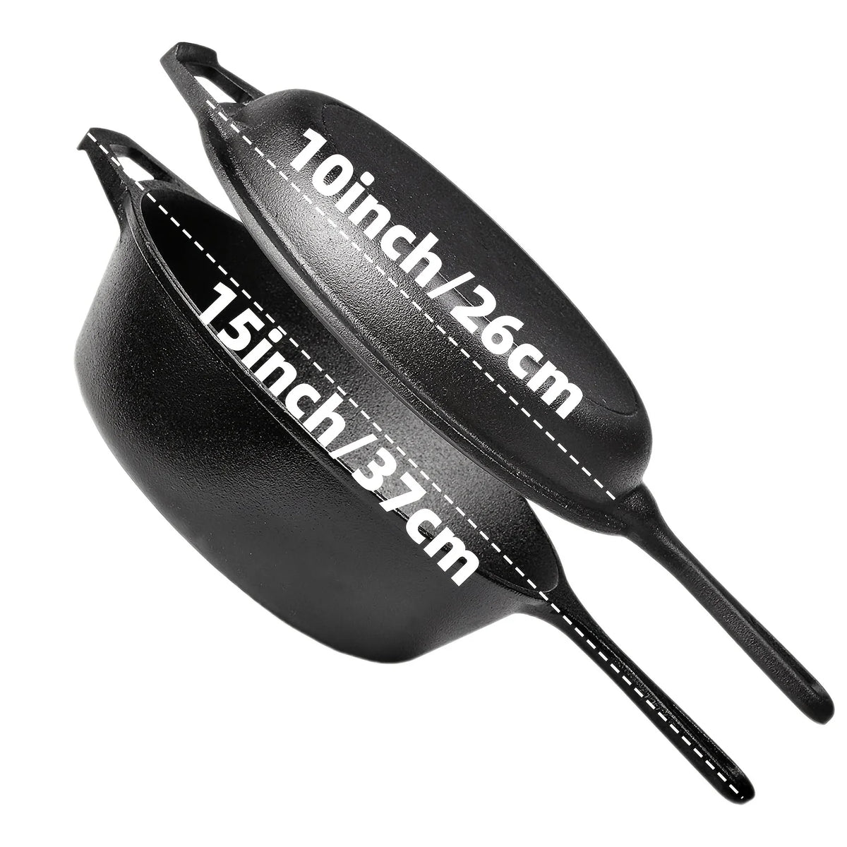 Preseasoned Cast Iron Skillet Set for Oven Grill and Campfire