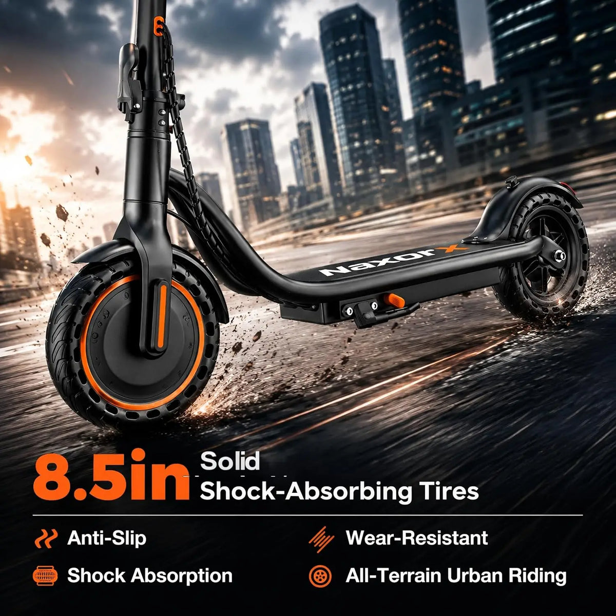 2026 New 8.5‘’ Electric Scooter Solid Tire 350W 19mph APP Smart Control 4 Speed Modes Foldable E-Scooter 16miles Max Range for Campus Commuting