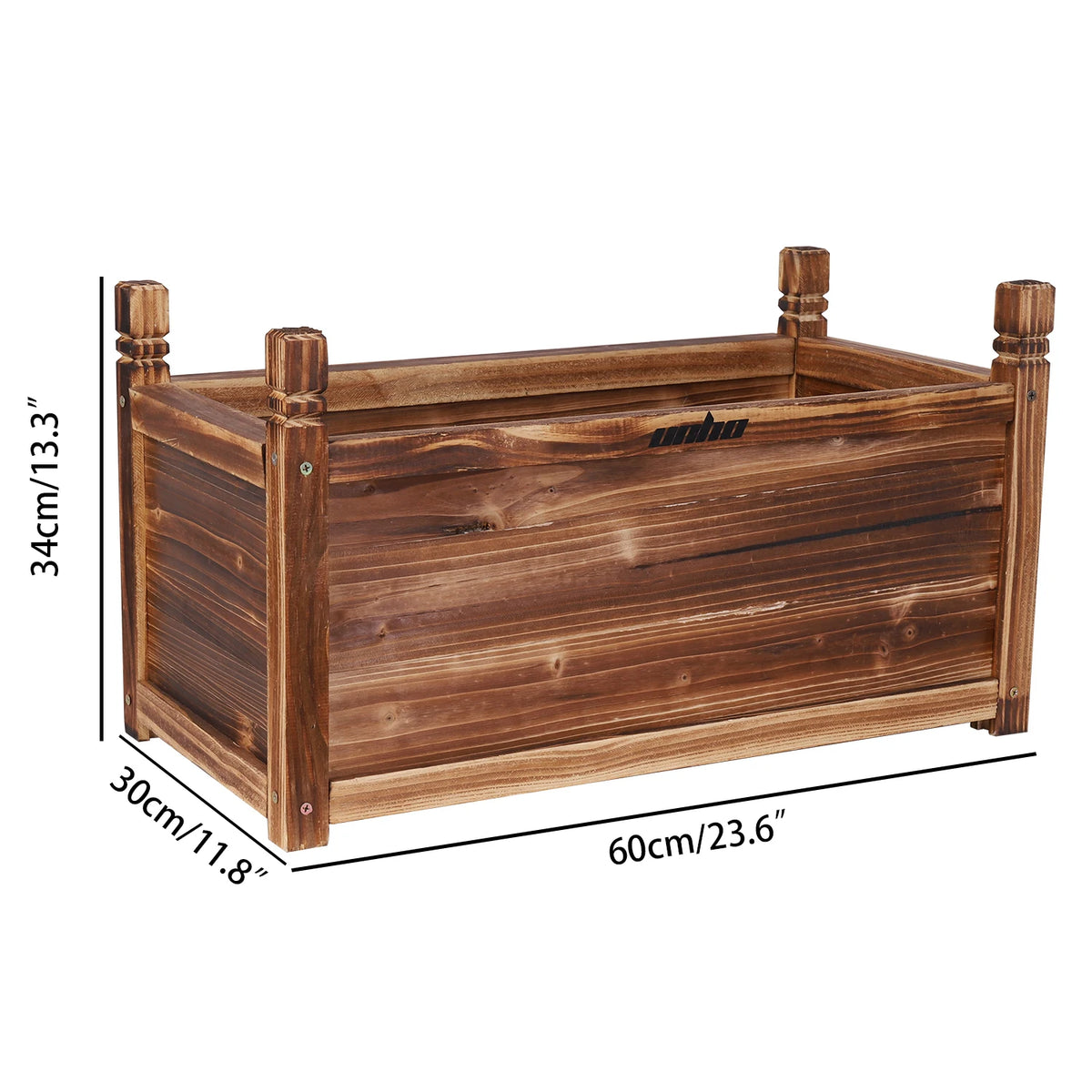 Outdoor Solid Pine Wood Raised Garden Planter Box Flower Bed