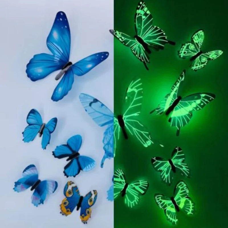 3D Luminous Butterfly Wall Stickers for Creative Home Decor