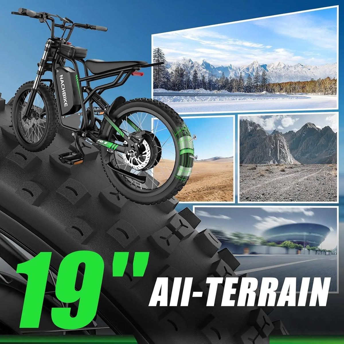 Nachbike 6000W 60V Electric Dirt Bike Dual Hydraulic Full Suspension