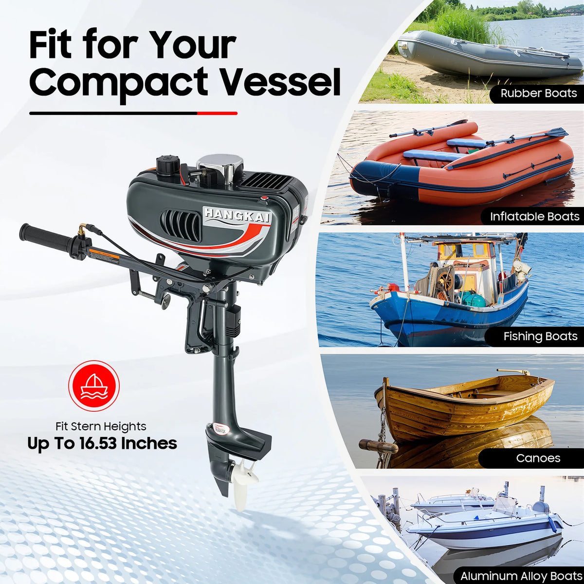 Bymaocar Two Stroke Outboard Motor With Manual Start