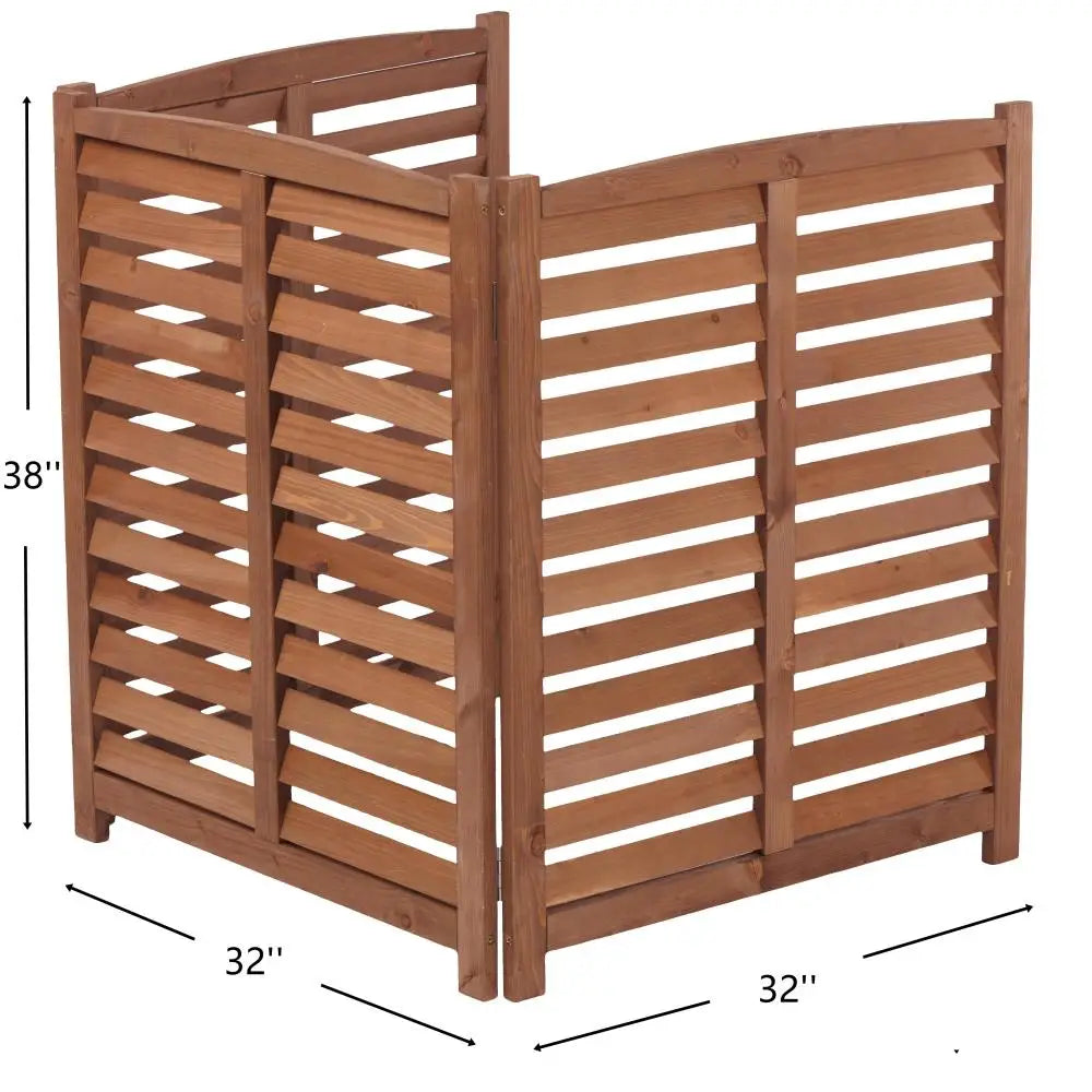 3-Panel Outdoor Air Conditioner Fence 3-Section Outdoor Wooden Screen, Outside Wood Privacy Fence, 32" W X 38" H Supplies FYCS