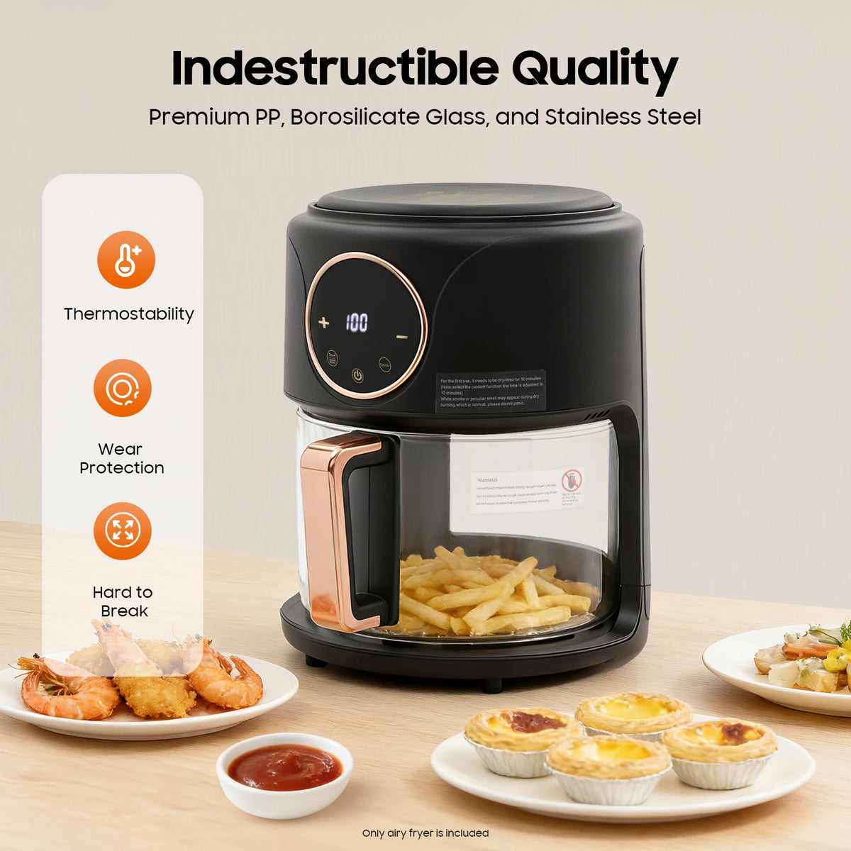 Digital Air Fryer With Eight Presets And Glass Viewing Window