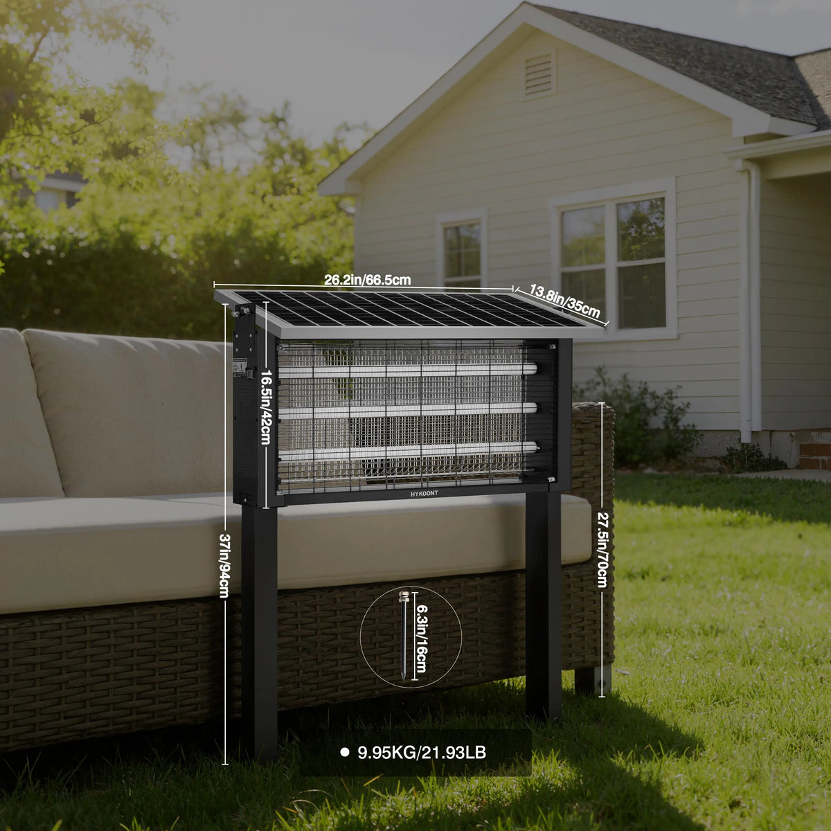 Solar Bug Zapper Outdoor, Mosquito Killer with USB Rechargeable LED Light, Waterproof Electric Insect Trap for Patio, Backyard, Garden & Camping
