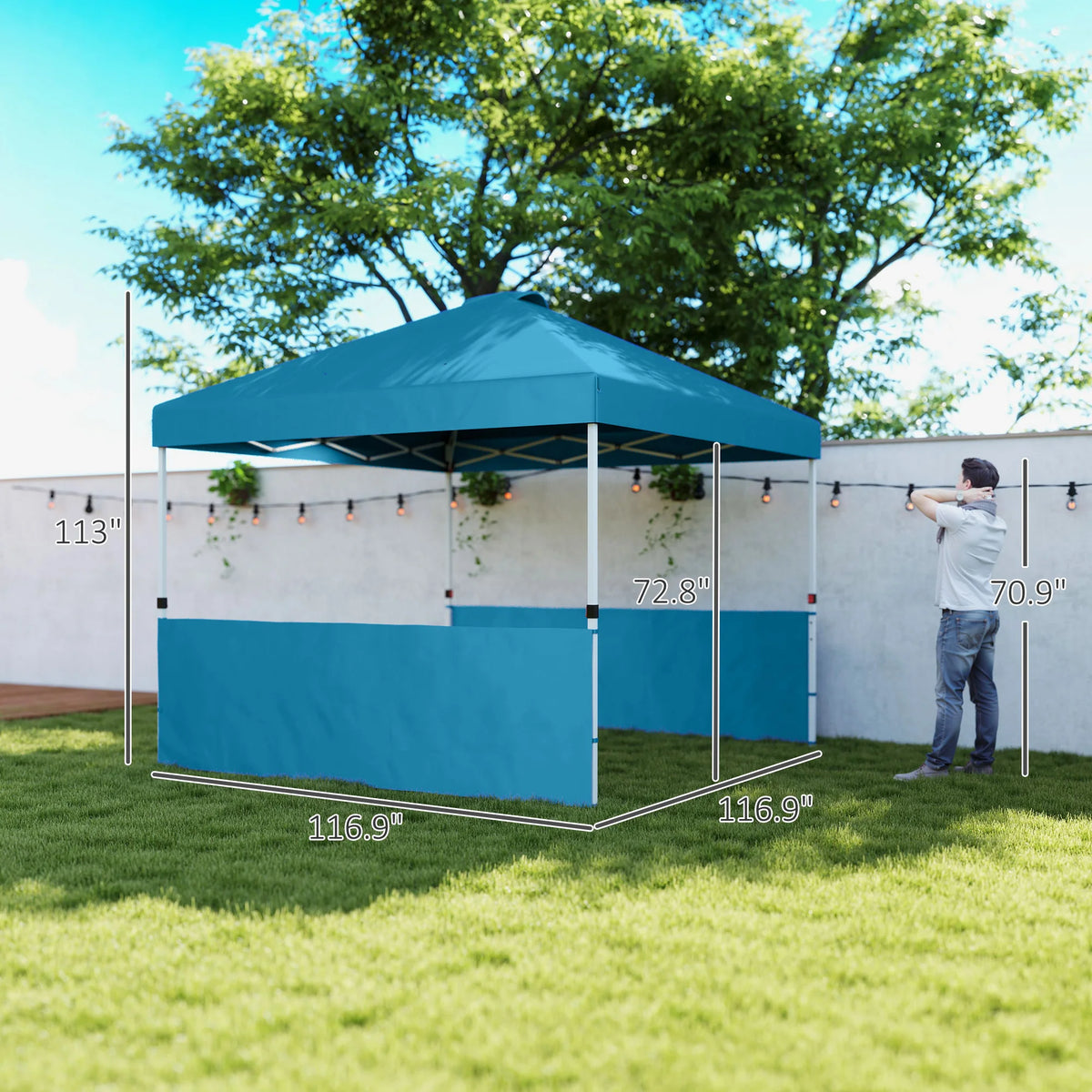 Outsunny Pop Up Canopy Tent With Sidewalls For Outdoor Gatherings