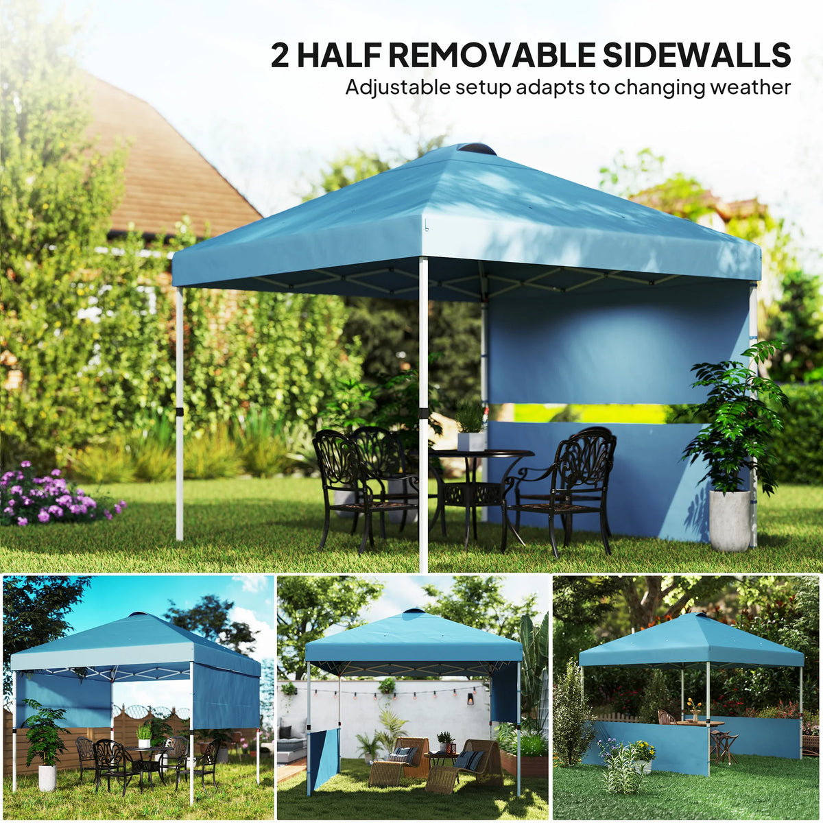 Outsunny Pop Up Canopy Tent With Sidewalls For Outdoor Gatherings