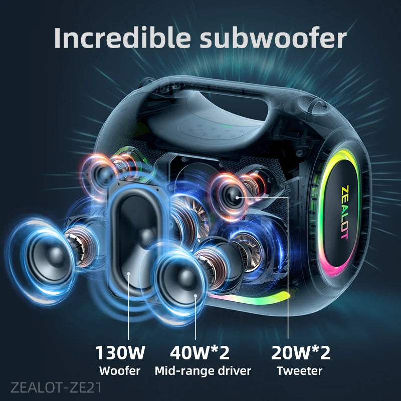 Zealot Portable Bluetooth Speaker Waterproof HiFi Wireless Audio System