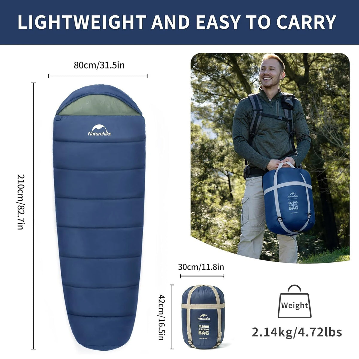 Naturehike Warm Mummy Sleeping Bag For Winter Camping Adults