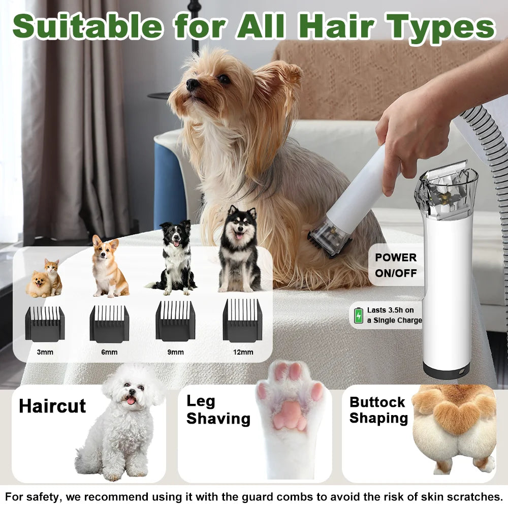 Pet Grooming Vacuum And Dryer With Hair Suction System