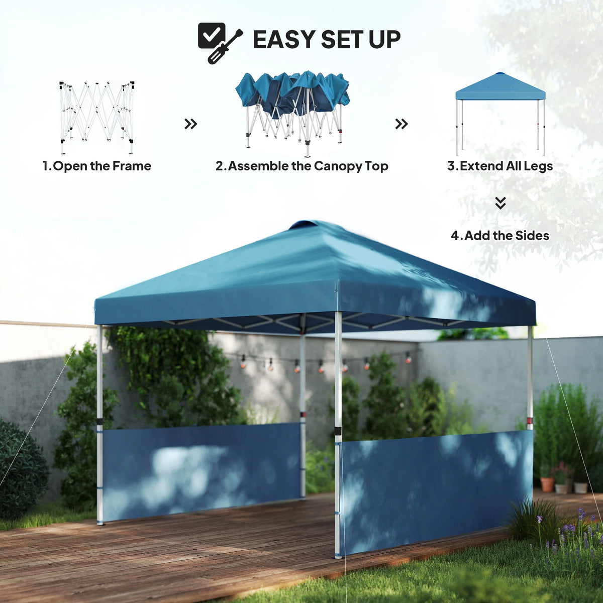 Outsunny Pop Up Canopy Tent With Sidewalls For Outdoor Gatherings