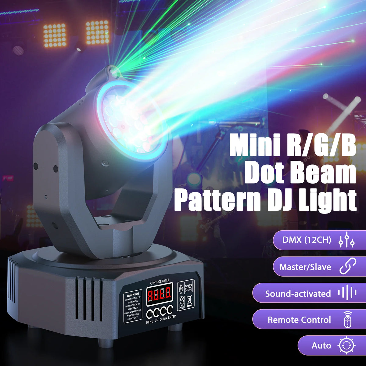 U'King RGB Beam Moving Head Light With DMX Strobe Effects