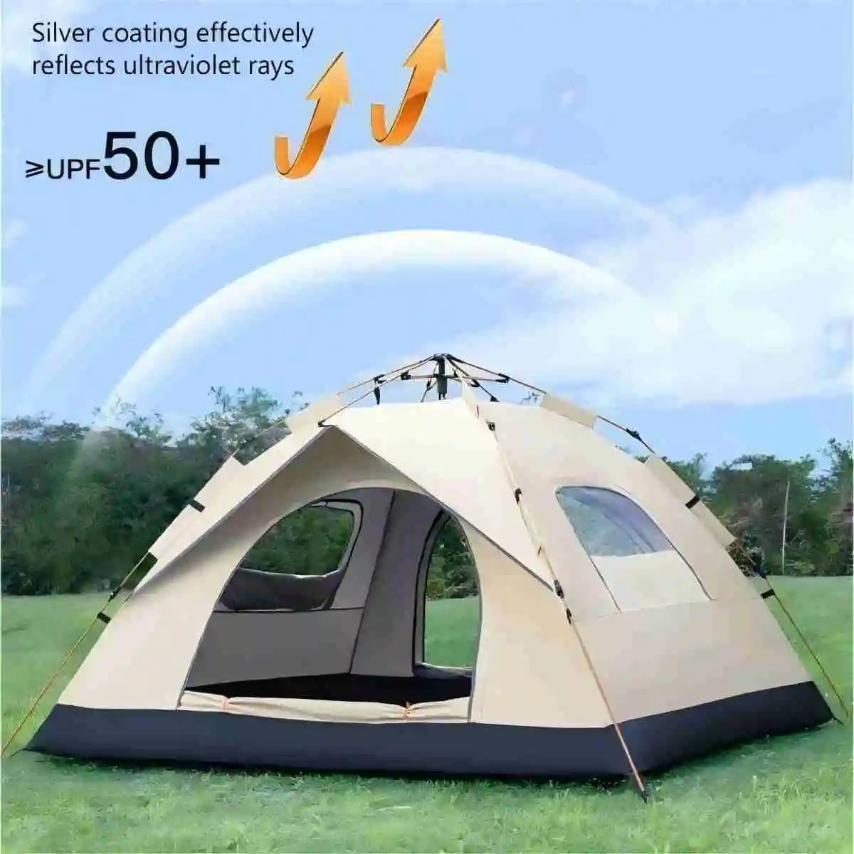 Pakicetus Automatic Camping Tent With Two Doors And Windows