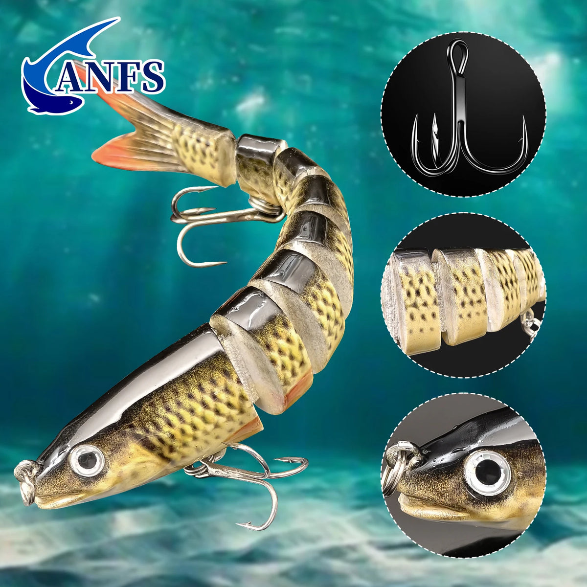 ANFS Jointed Sinking Swimbait Fishing Lures With Realistic Design