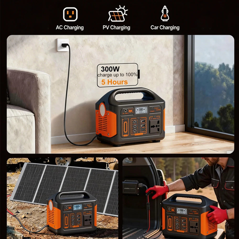 GaiaRay Portable Power Station With LiFePO4 Battery For Camping