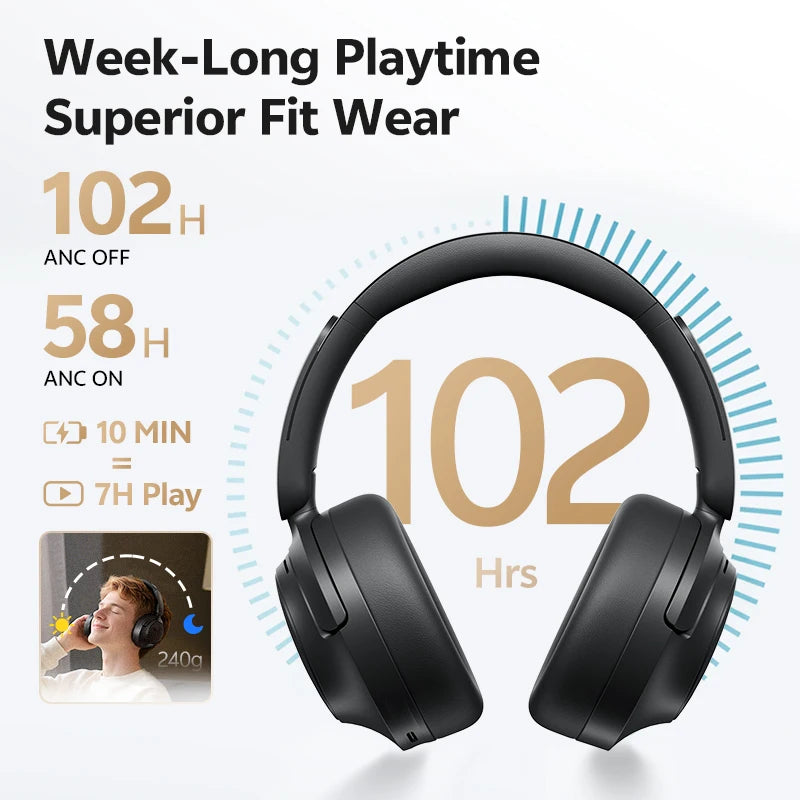 QCY H3S Wireless Headphones With Adaptive Noise Cancellation