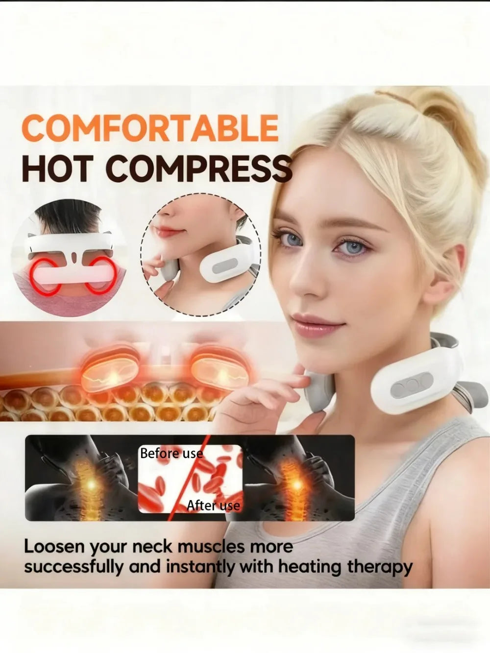Portable Rechargeable Electric Neck And Shoulder Massager For Daily Relief