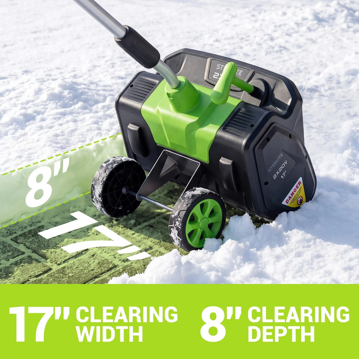 Deli Cordless Snow Shovel With Wheels And Brushless Motor
