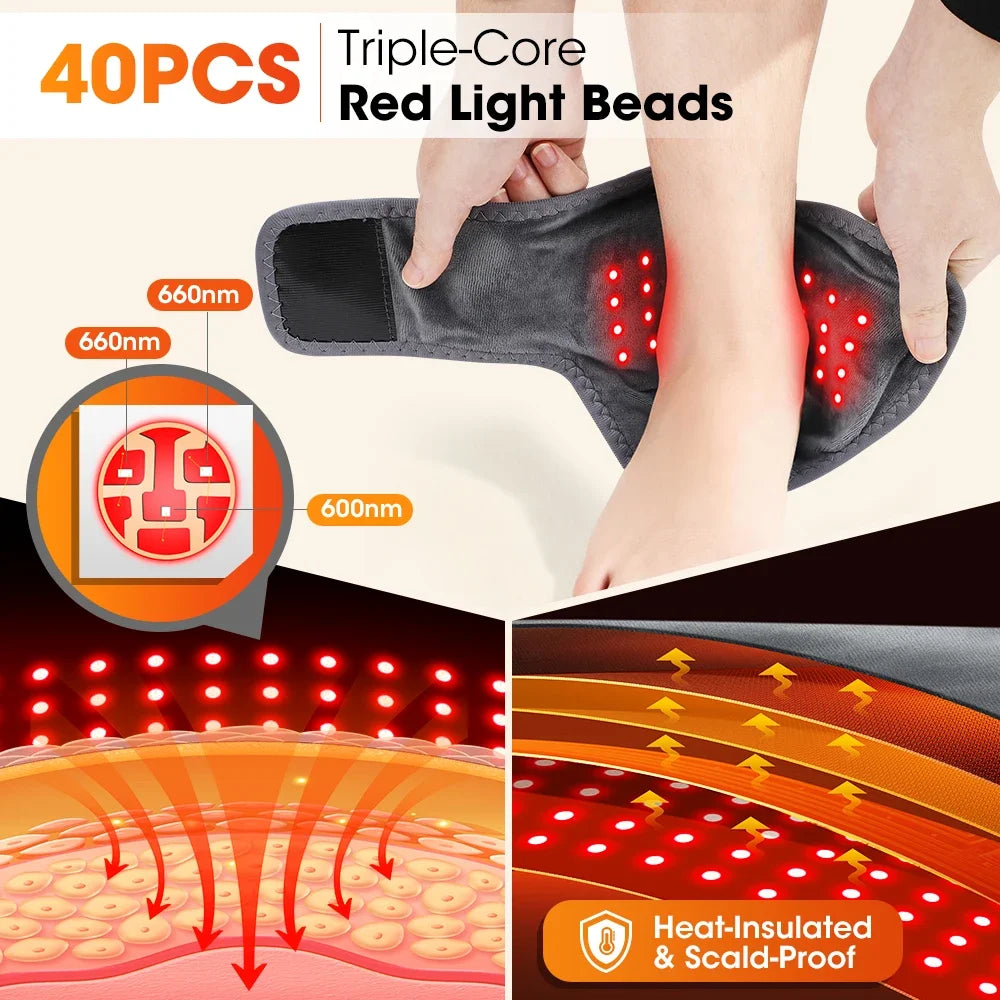 PASTSKY Red Light Ankle Brace With Heat And Vibration Therapy